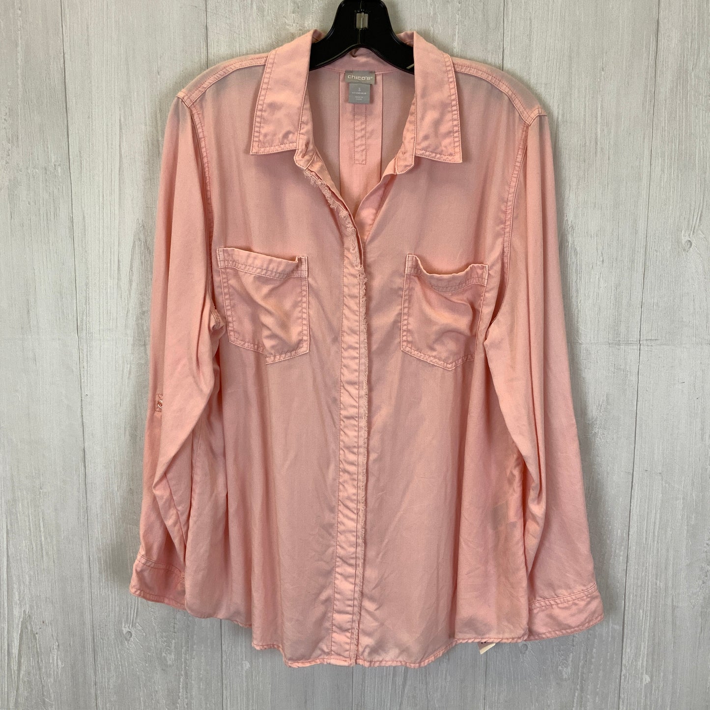 Top Long Sleeve By Chicos In Pink, Size: Xl