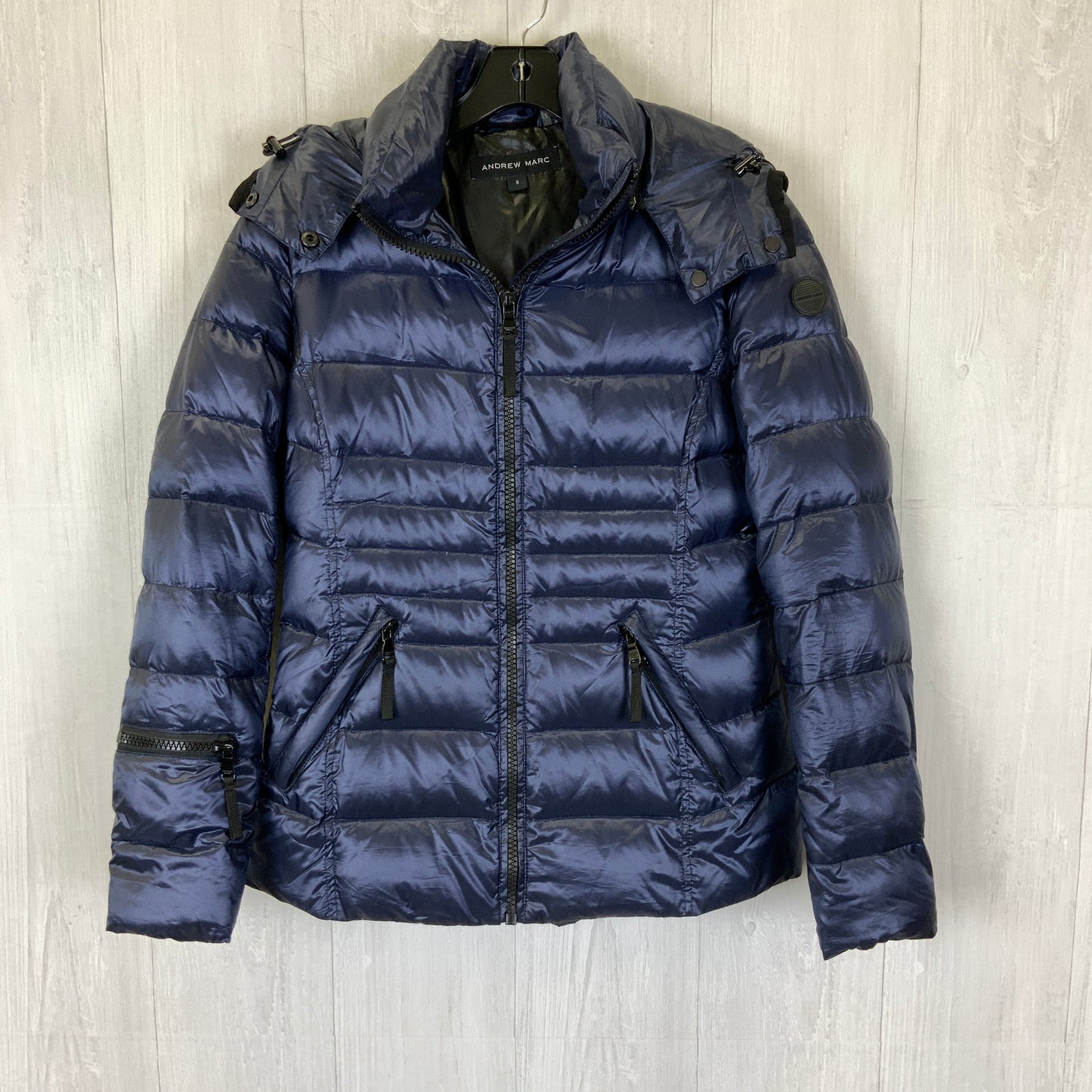 Coat Puffer & Quilted By Andrew Marc In Navy, Size: S