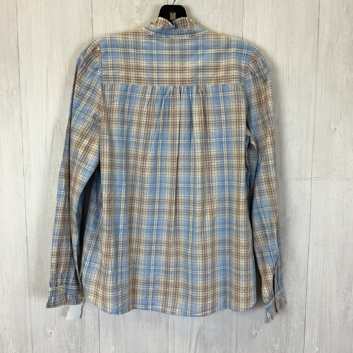 Top Long Sleeve By Loft In Blue & Cream, Size: Xs