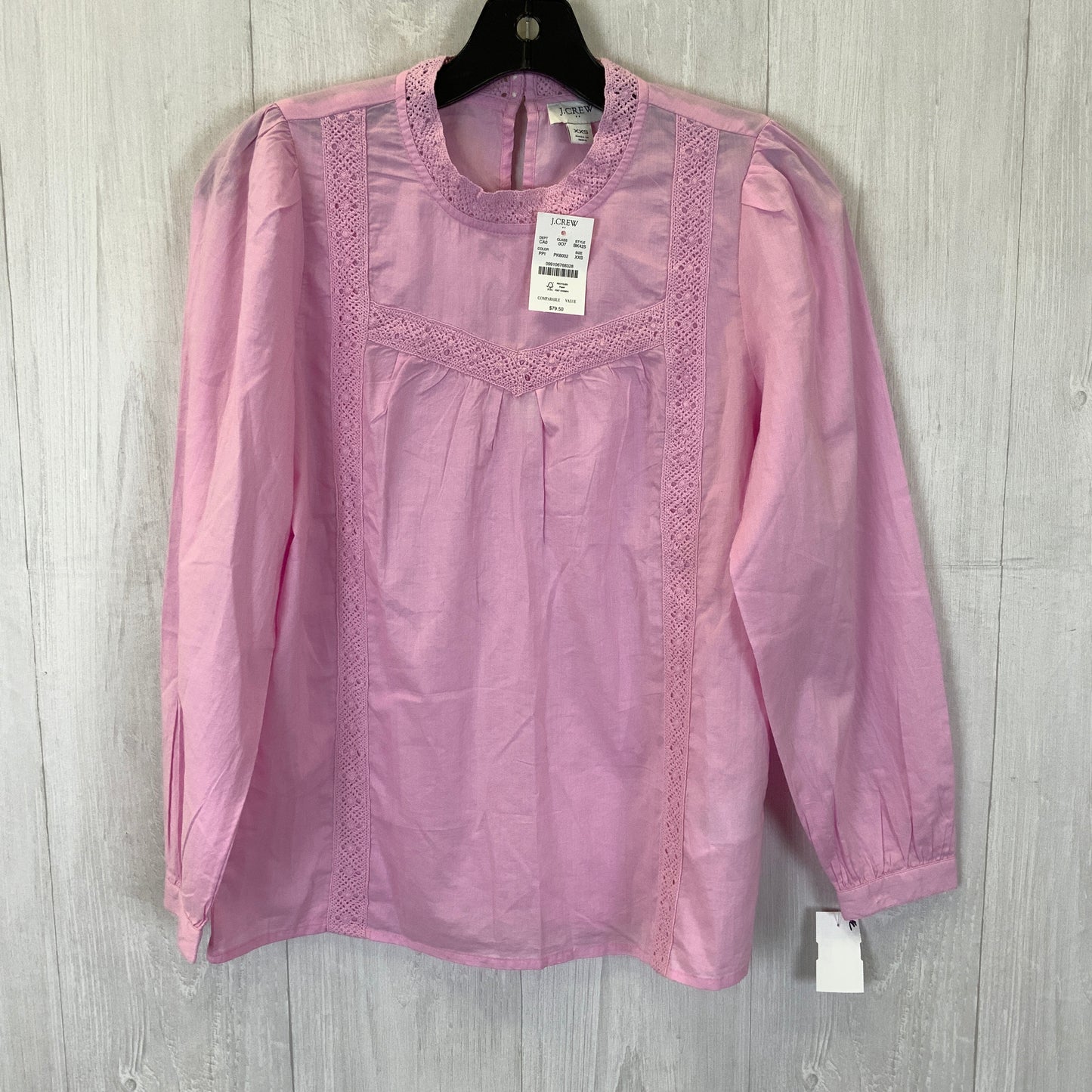 Top Long Sleeve By J. Crew In Pink, Size: Xxs