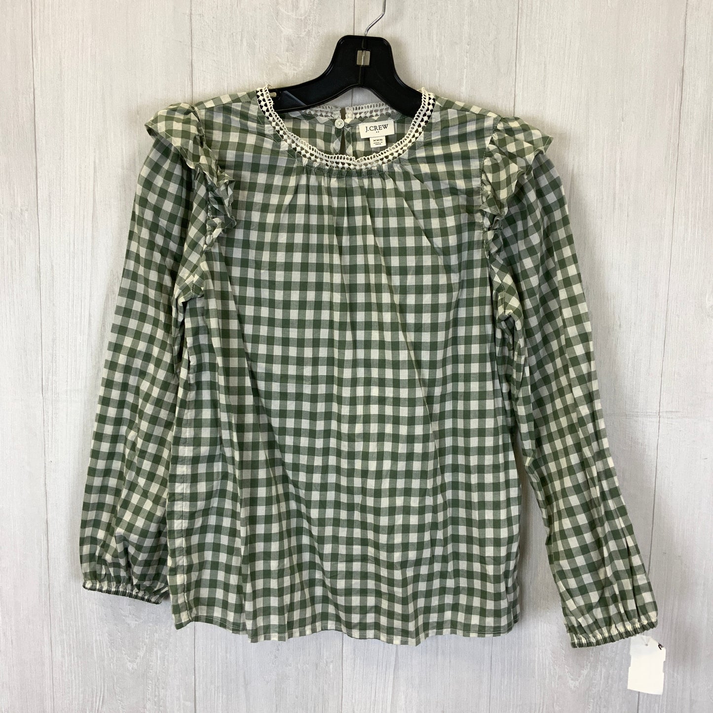 Top Long Sleeve By J. Crew In Green, Size: Xxs