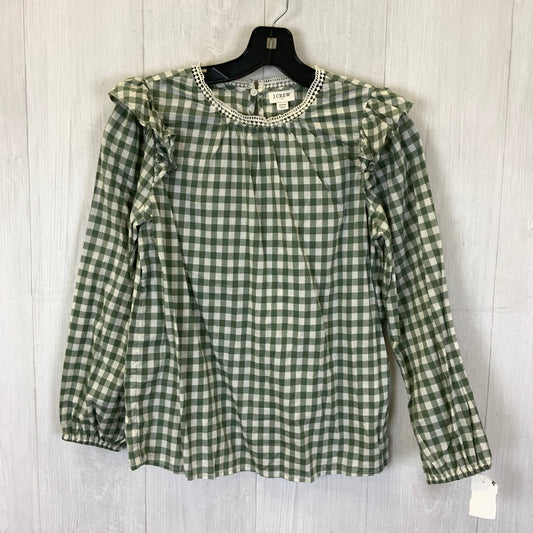 Top Long Sleeve By J. Crew In Green, Size: Xxs