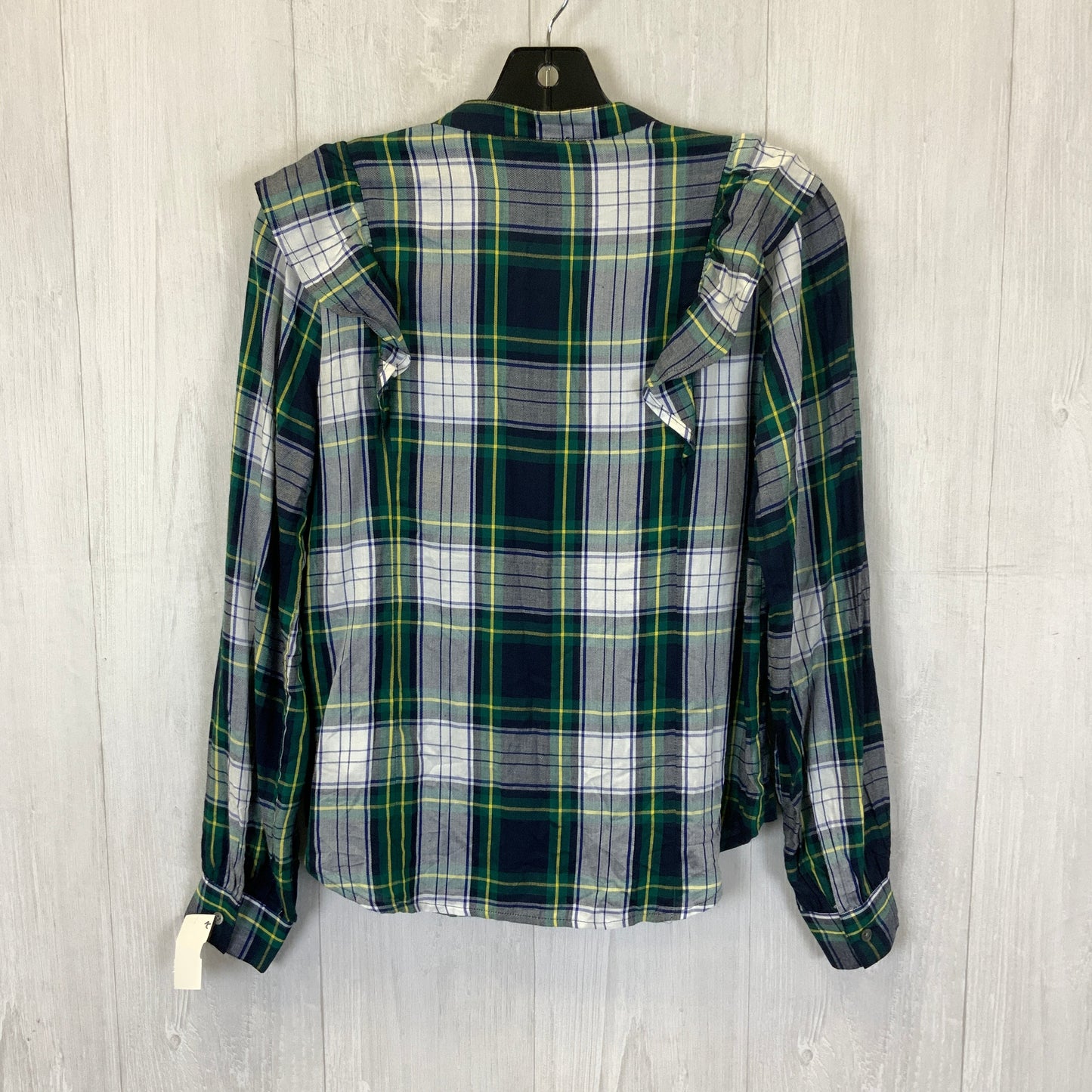 Top Long Sleeve By J. Crew In Plaid Pattern, Size: Xxs