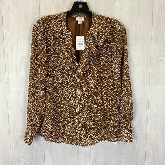 Top Long Sleeve By J. Crew In Brown, Size: Xxs