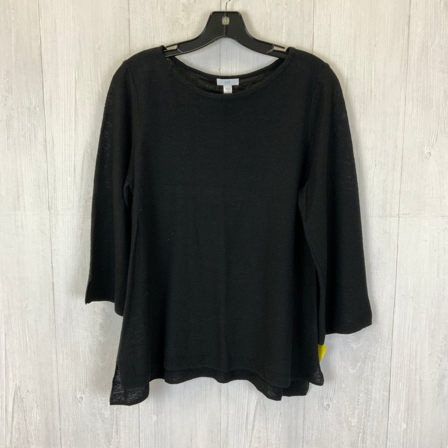 Top 3/4 Sleeve By J. Jill In Black, Size: M