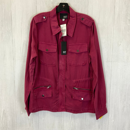 Jacket Shirt By Kut In Red, Size: L