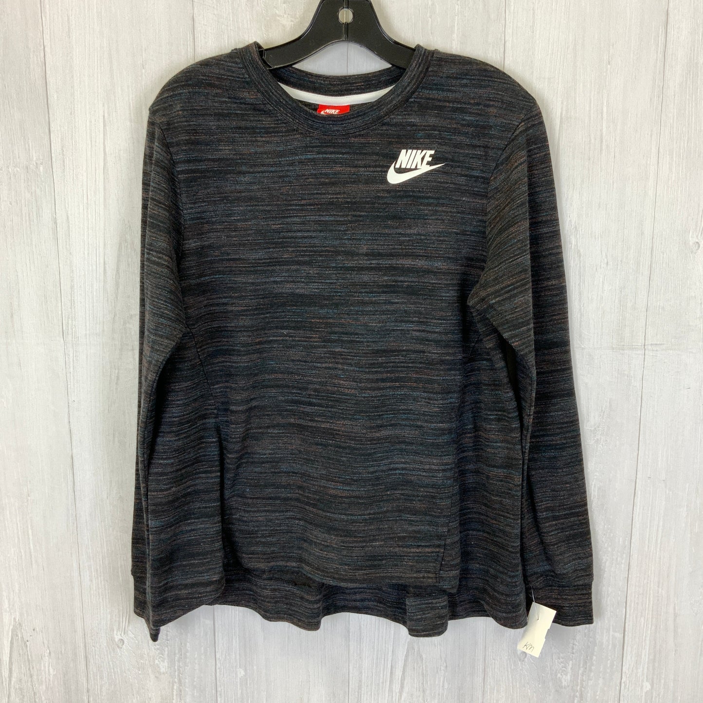 Athletic Top Long Sleeve Crewneck By Nike Apparel In Black, Size: M