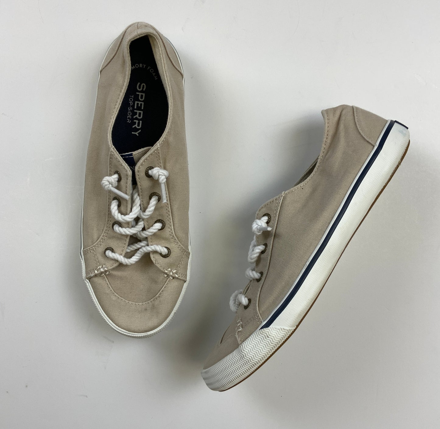 Beige Shoes Sneakers Sperry, Size 8