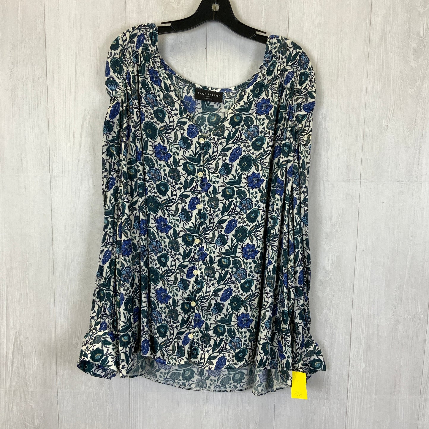 Top Long Sleeve By Lane Bryant In Blue & Green, Size: 4x