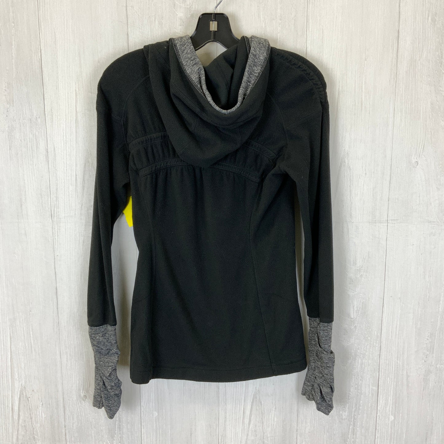 Athletic Top Long Sleeve Hoodie By Lululemon In Black & Grey, Size: 4