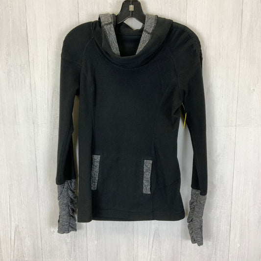 Athletic Top Long Sleeve Hoodie By Lululemon In Black & Grey, Size: 4