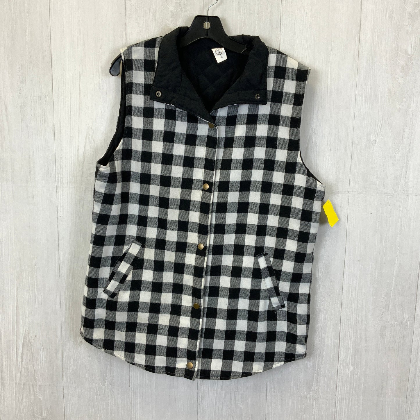 Vest Puffer & Quilted By Clothes Mentor In Plaid Pattern, Size: Xl