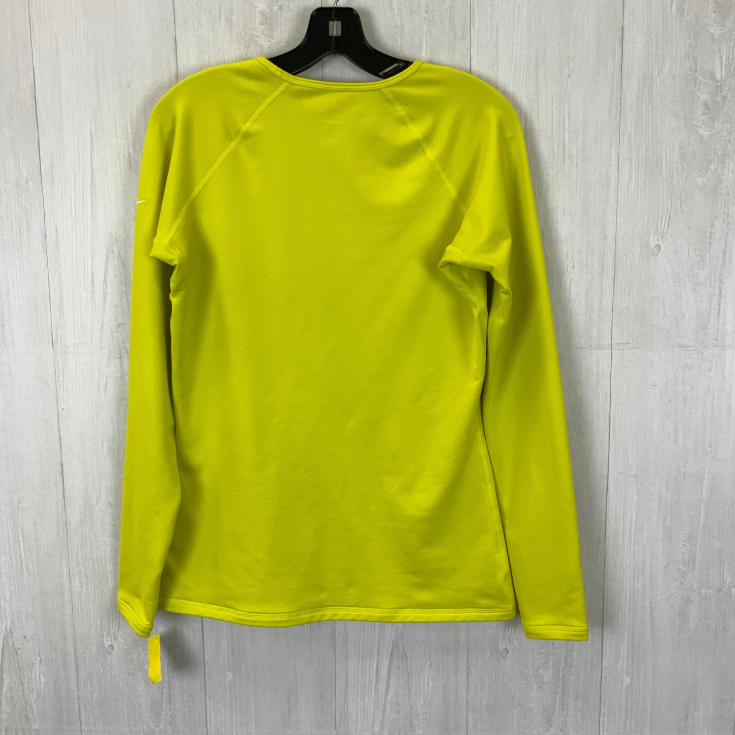 Athletic Top Long Sleeve Collar By Nike Apparel In Yellow, Size: L