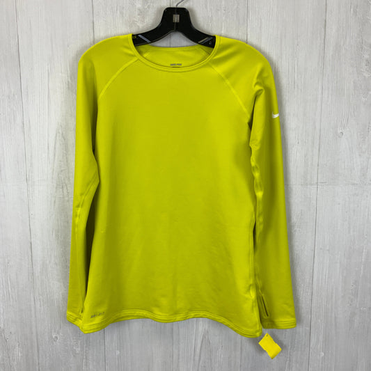 Athletic Top Long Sleeve Collar By Nike Apparel In Yellow, Size: L