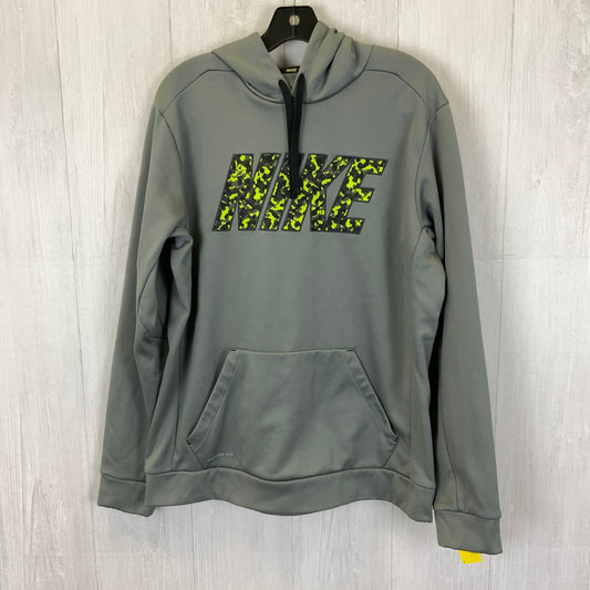 Athletic Top Long Sleeve Hoodie By Nike Apparel In Grey, Size: L