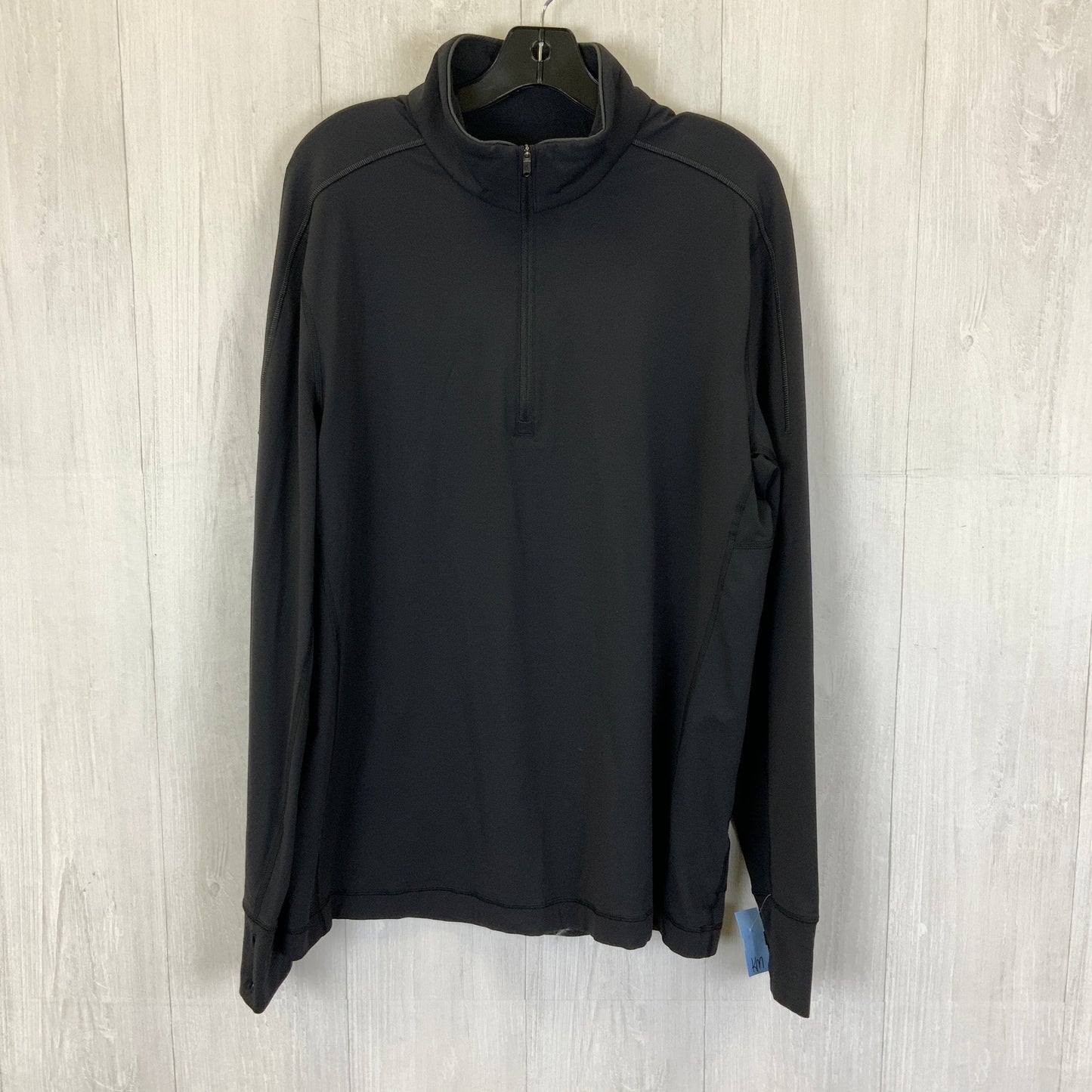 Athletic Top Long Sleeve Collar By Lululemon In Black, Size: Xl