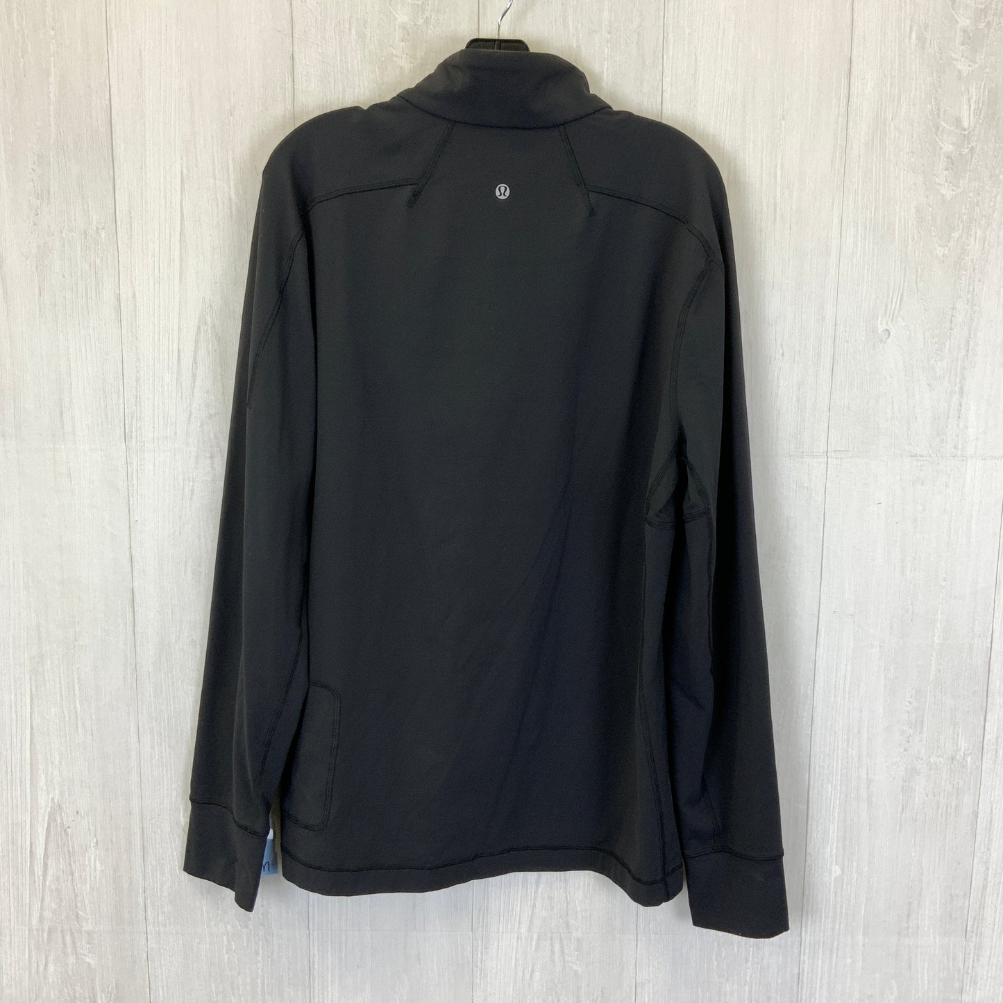 Athletic Top Long Sleeve Collar By Lululemon In Black, Size: Xl