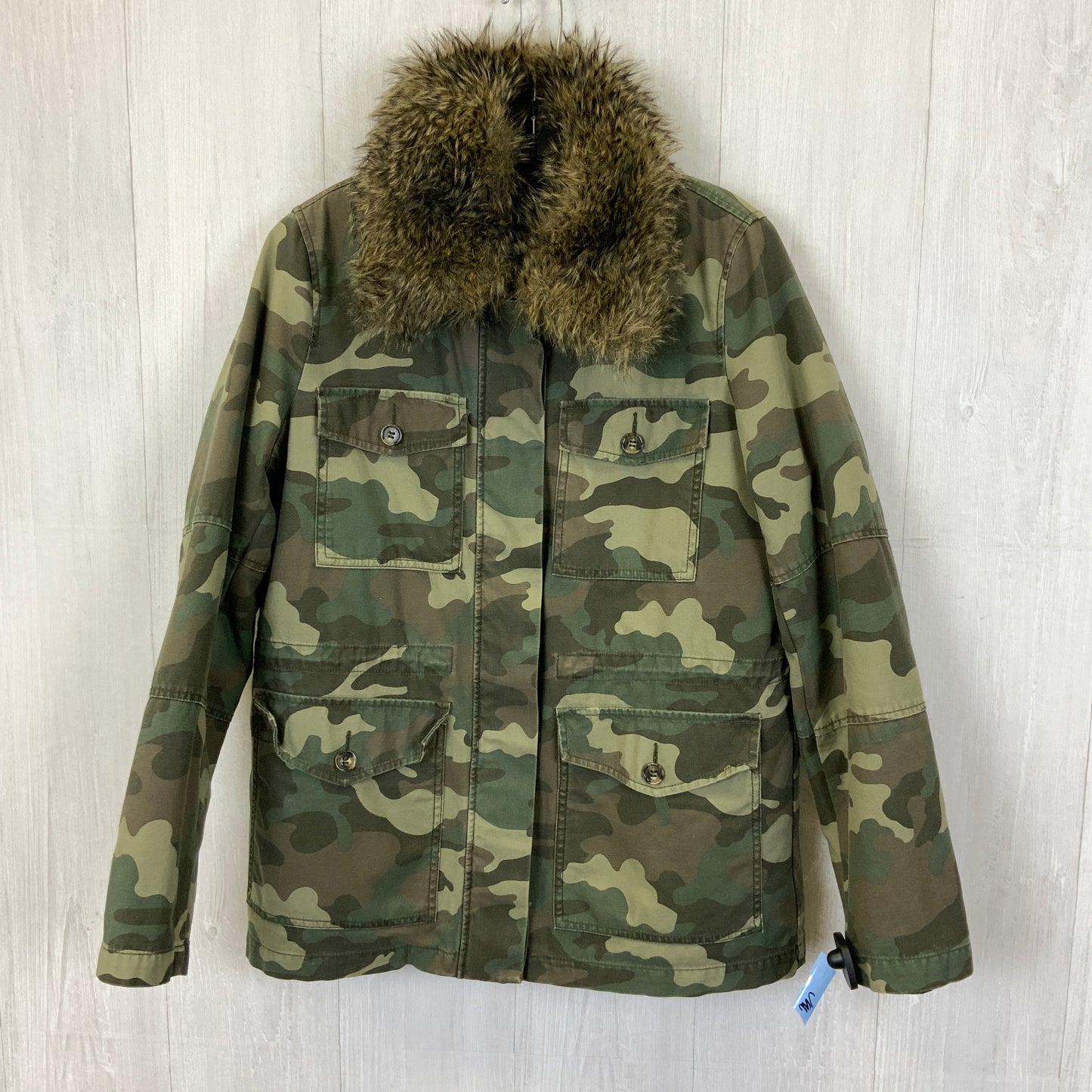 Coat Parka By Top Shop In Camouflage Print, Size: M