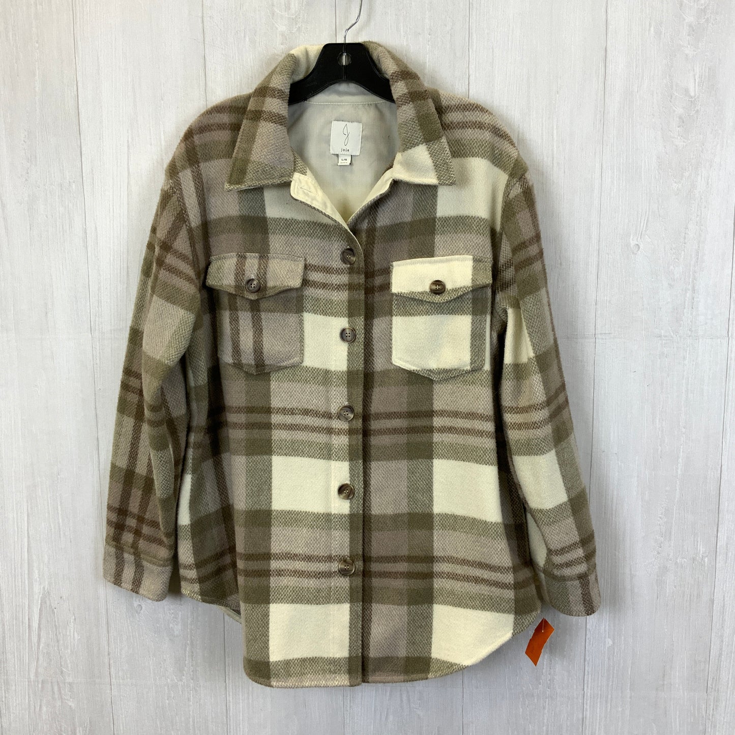 Jacket Shirt By Jolie In Plaid Pattern, Size: L