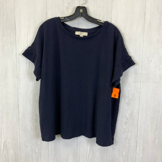 Top Short Sleeve By Loft In Blue, Size: 3x