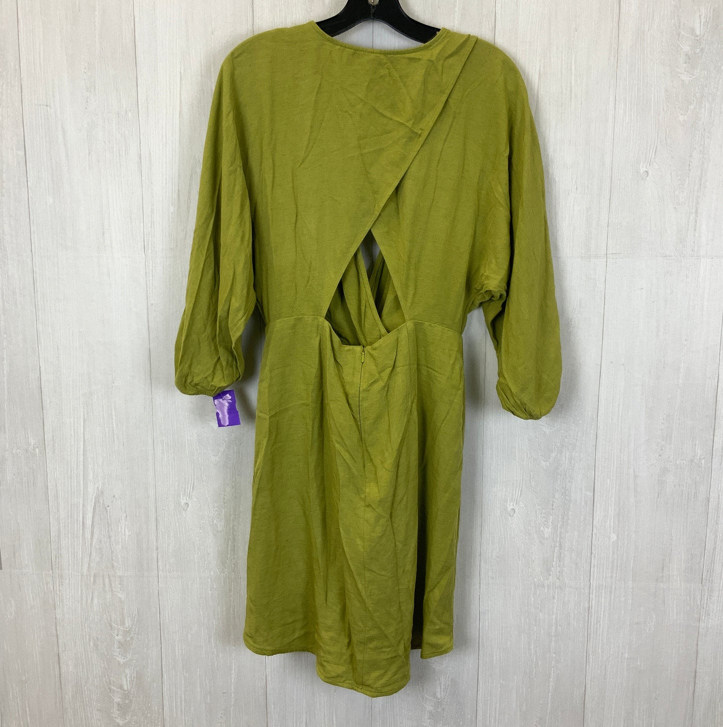 Chartreuse Dress Casual Short Anthropologie, Size M