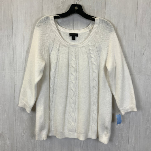 Sweater By Worthington In White, Size: L