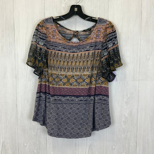 Multi-colored Top Short Sleeve Lucky Brand, Size 1x
