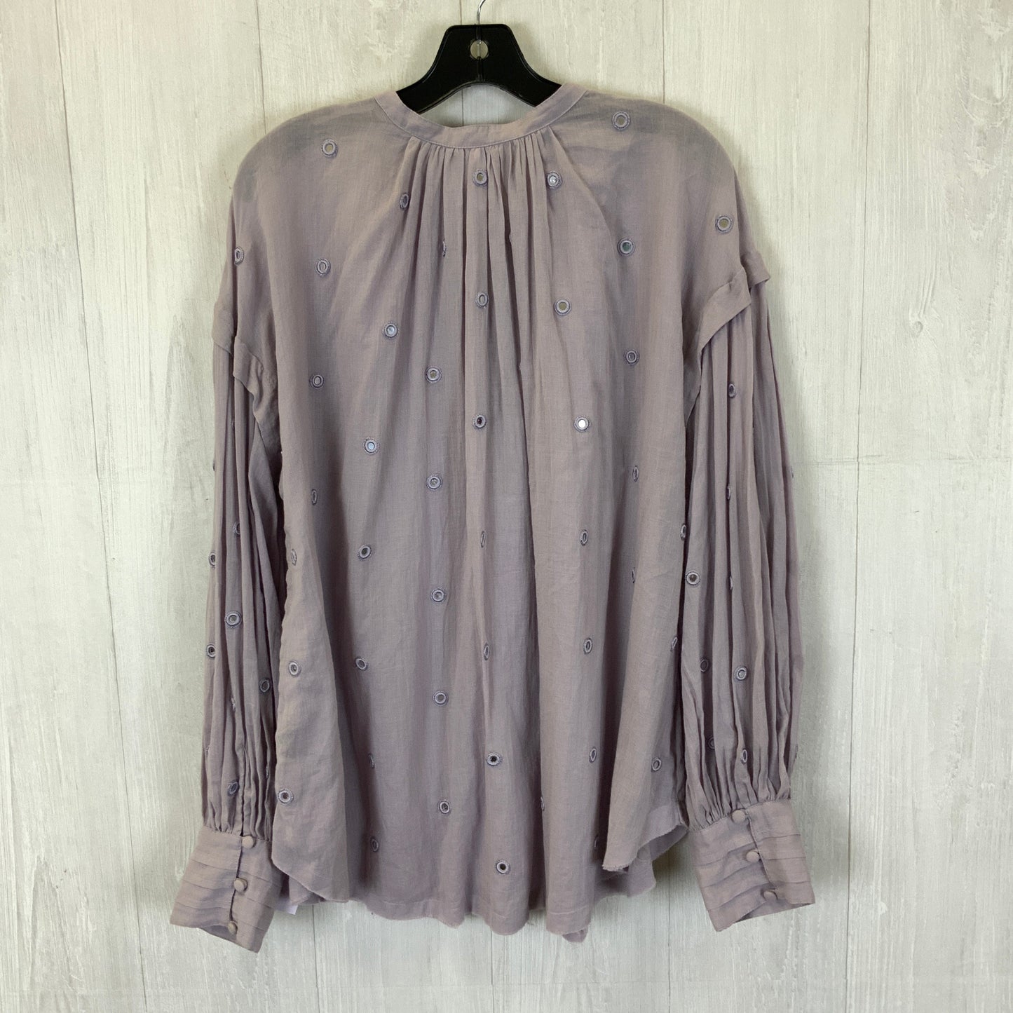 Blouse Long Sleeve By Free People In Purple, Size: L