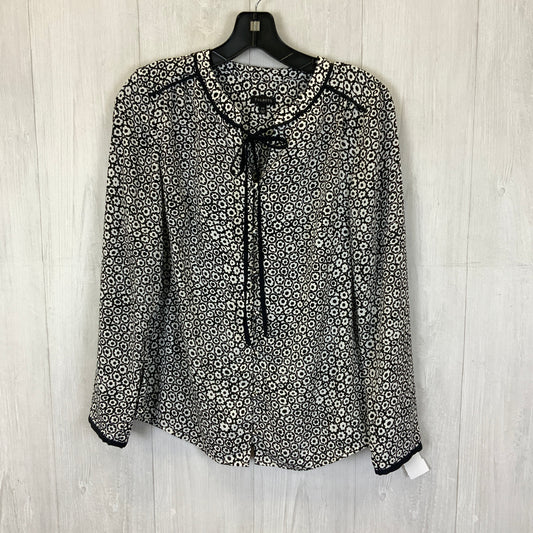 Blouse Long Sleeve By Talbots In Black & White, Size: Xs