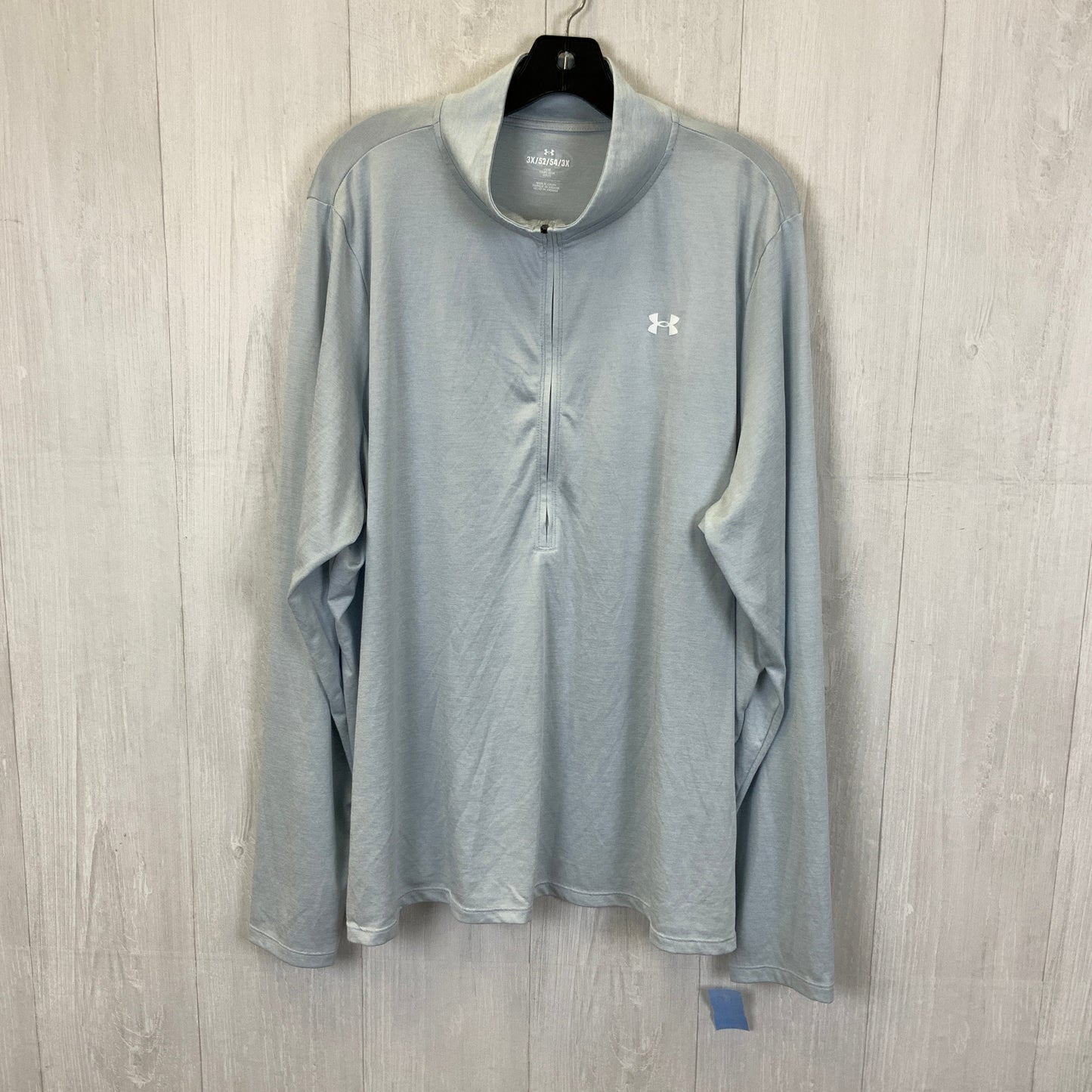 Athletic Top Long Sleeve Collar By Under Armour In Blue, Size: 3x