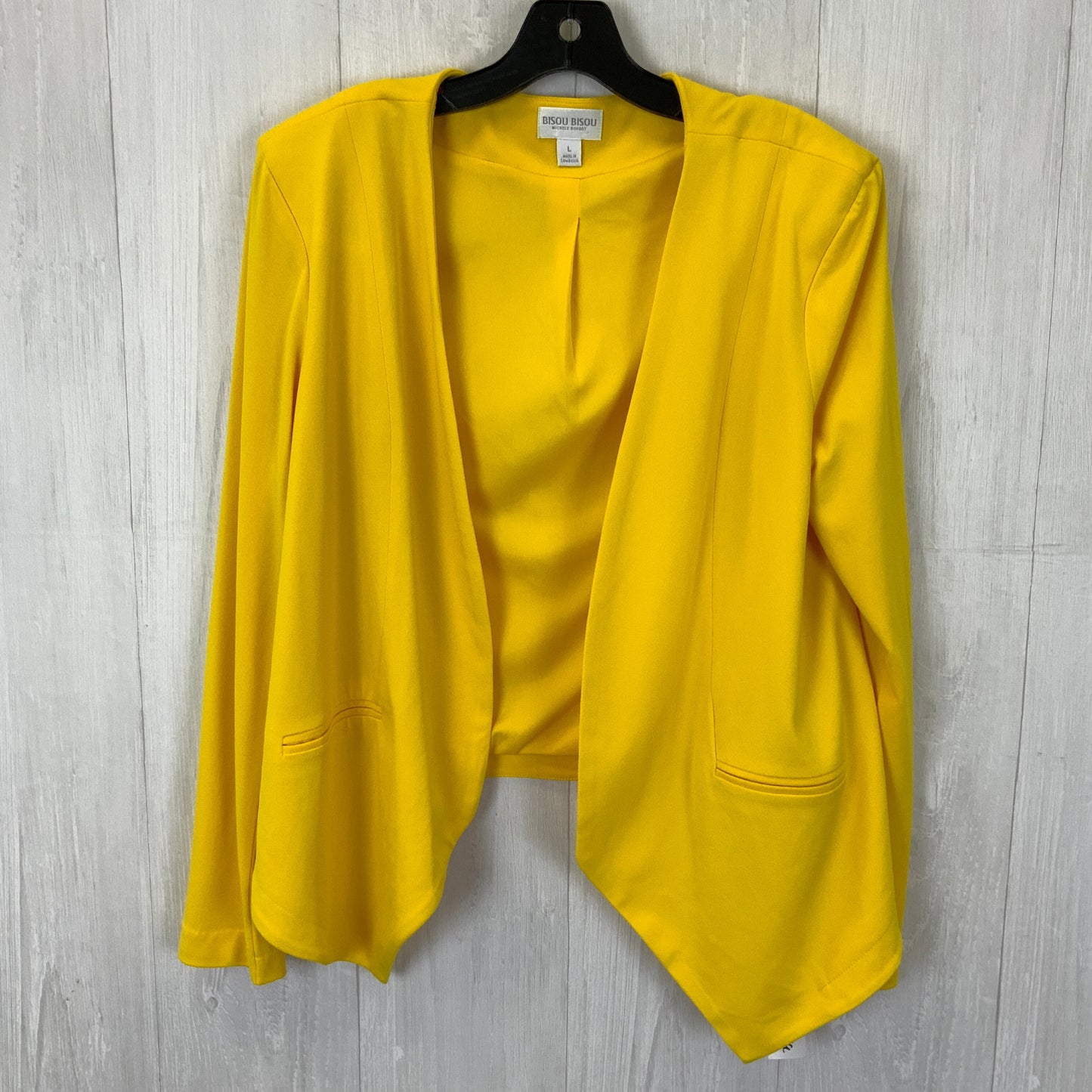 Blazer By Bisou Bisou In Yellow, Size: L