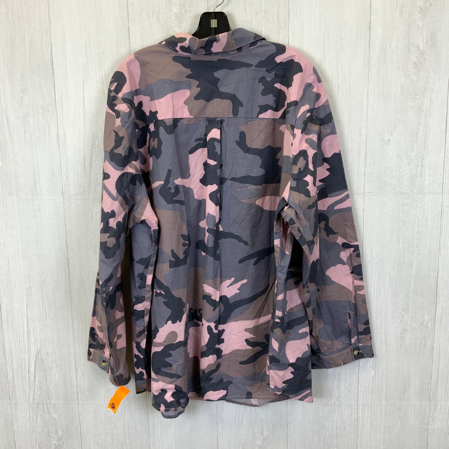 Top Long Sleeve By Ashley Stewart In Camouflage Print, Size: 4x