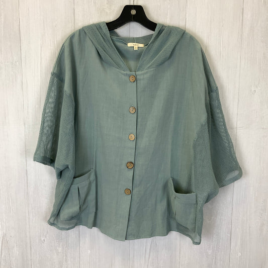 Jacket Shirt By Easel In Aqua, Size: M