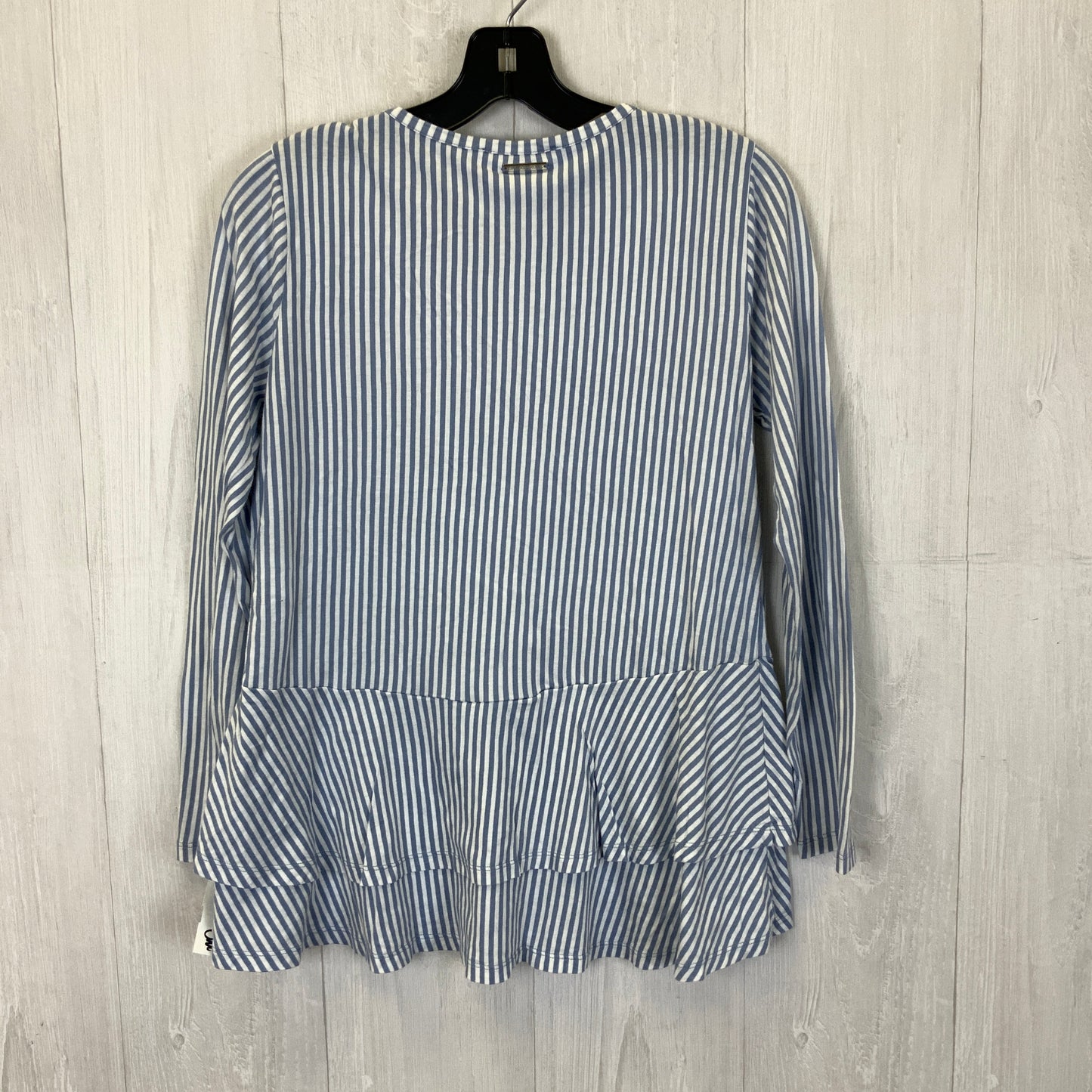 Top 3/4 Sleeve By Michael By Michael Kors In Blue & White, Size: M