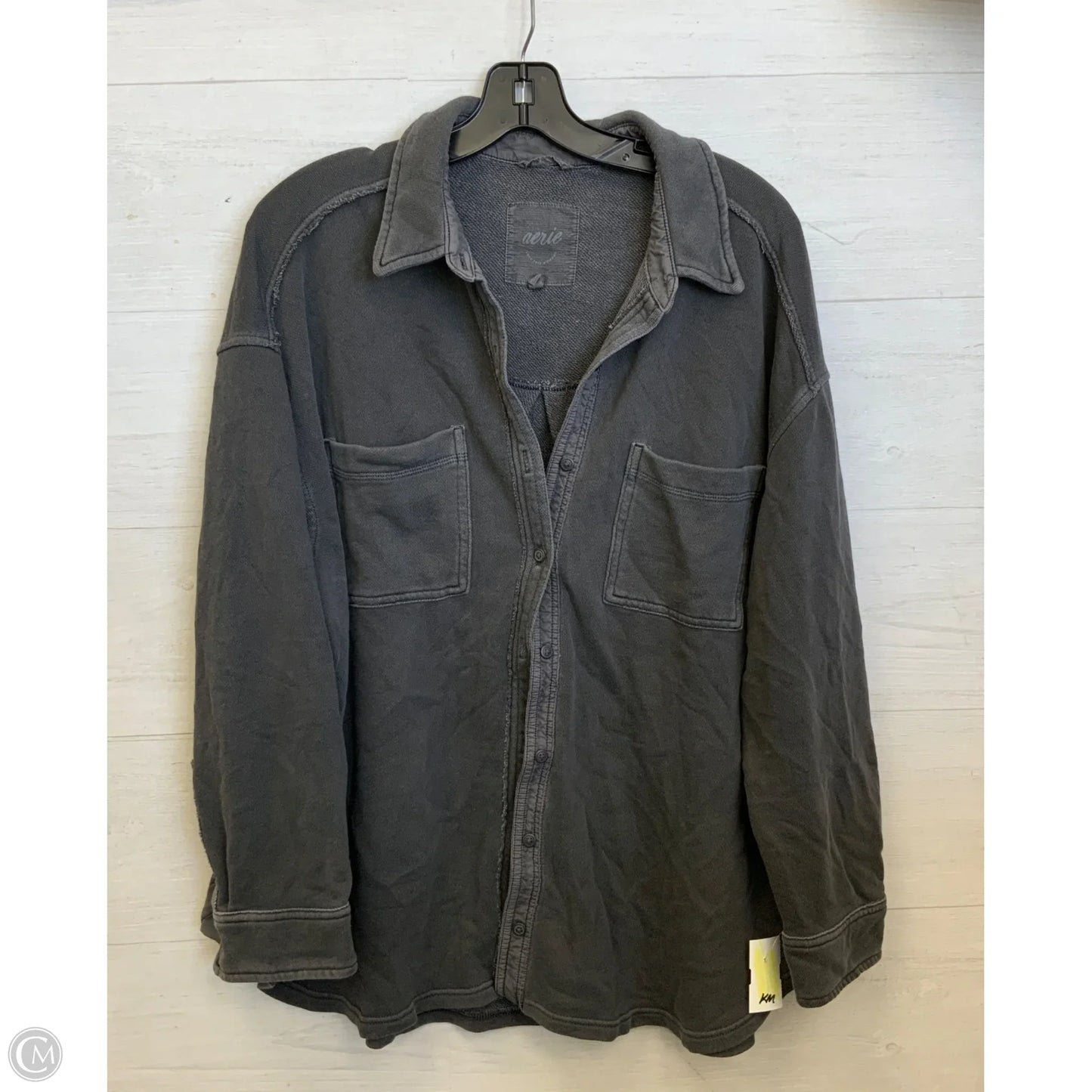 Jacket Shirt By Aerie In Grey, Size: M