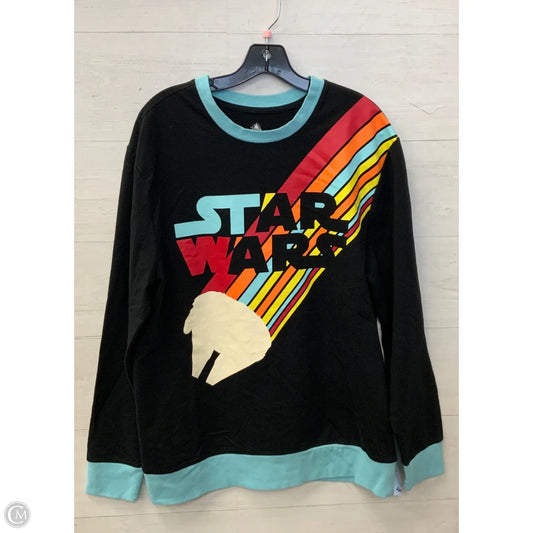 Sweatshirt Crewneck By Disney In Black & Blue, Size: L