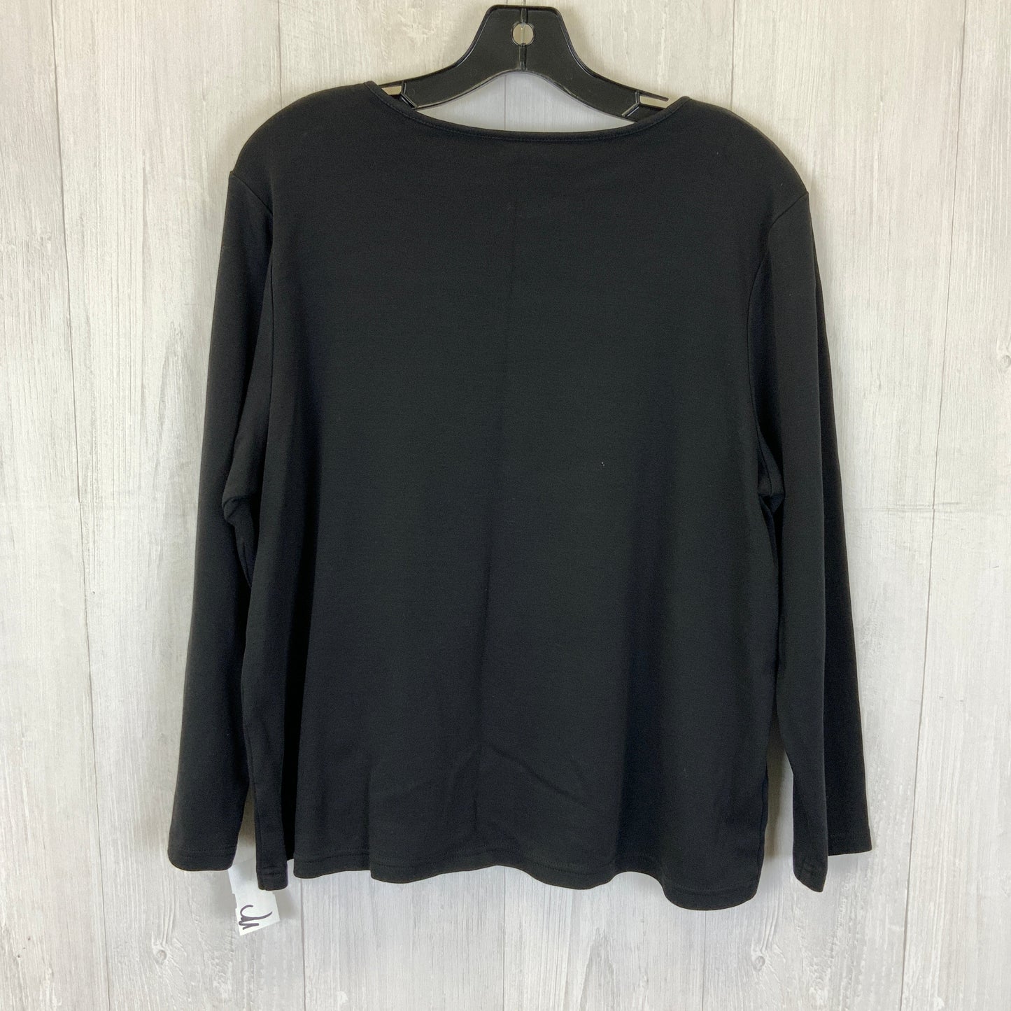 Top Long Sleeve By Charter Club In Black, Size: M