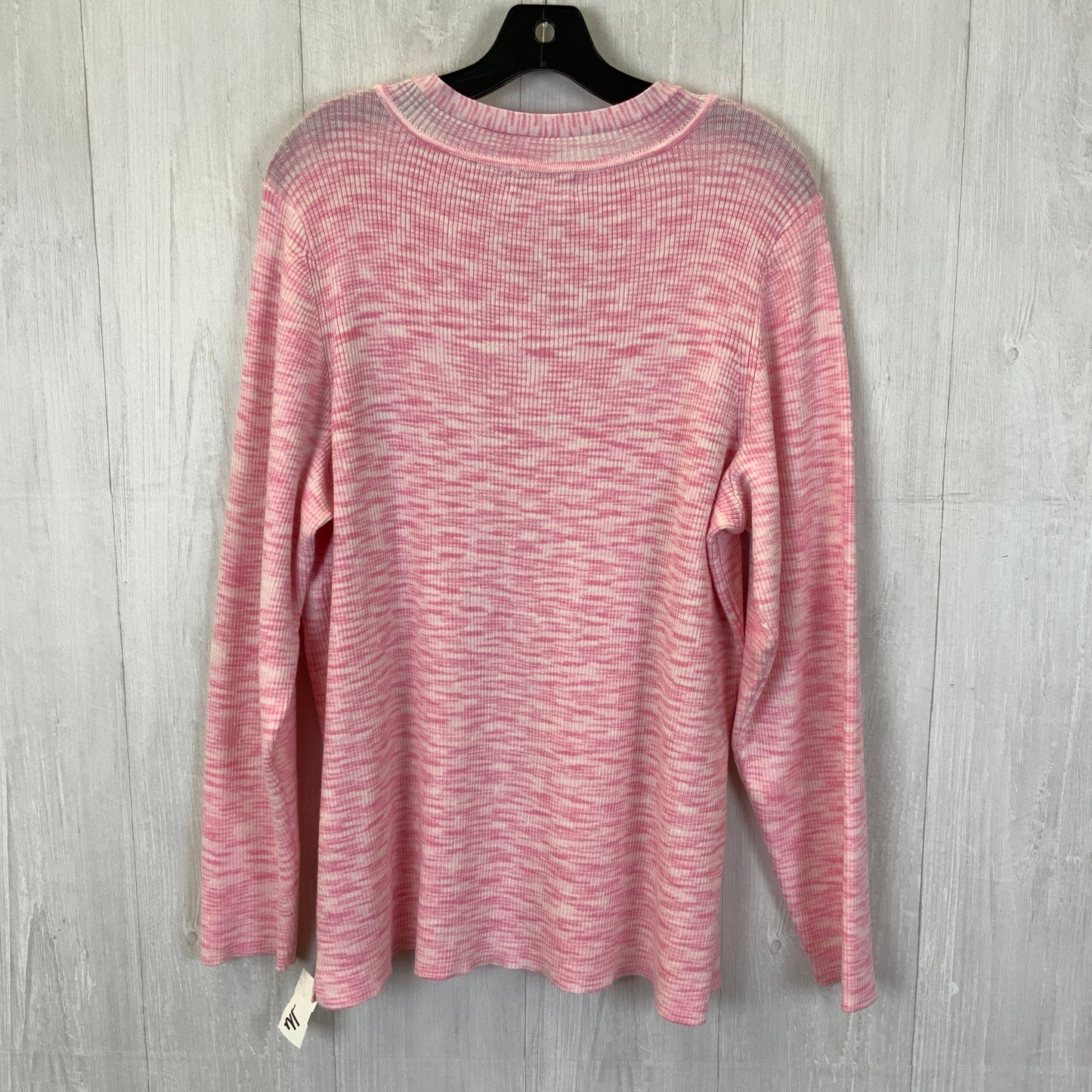 Sweater By Kim Rogers In Pink & White, Size: 3x