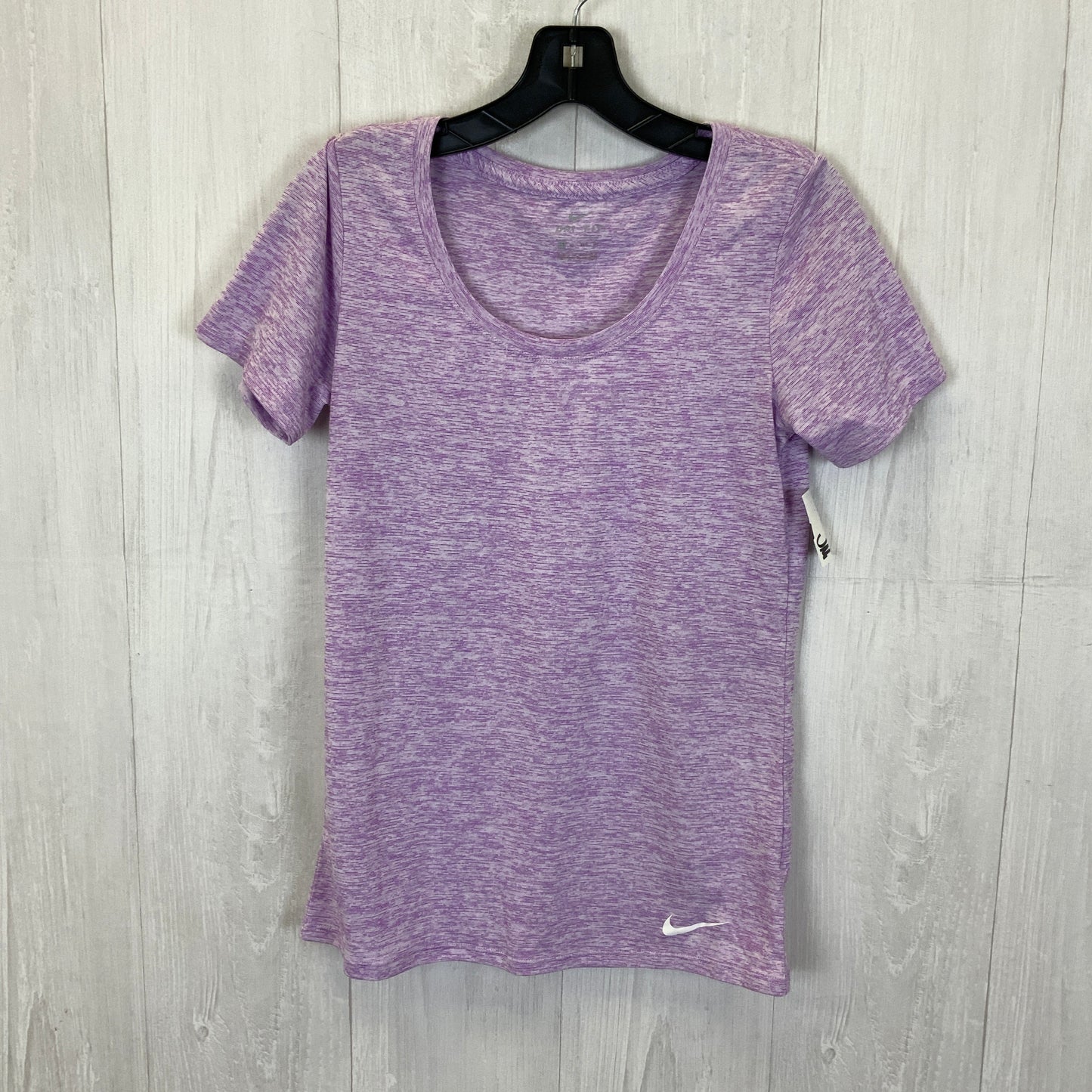 Athletic Top Short Sleeve By Nike In Purple & White, Size: Xs