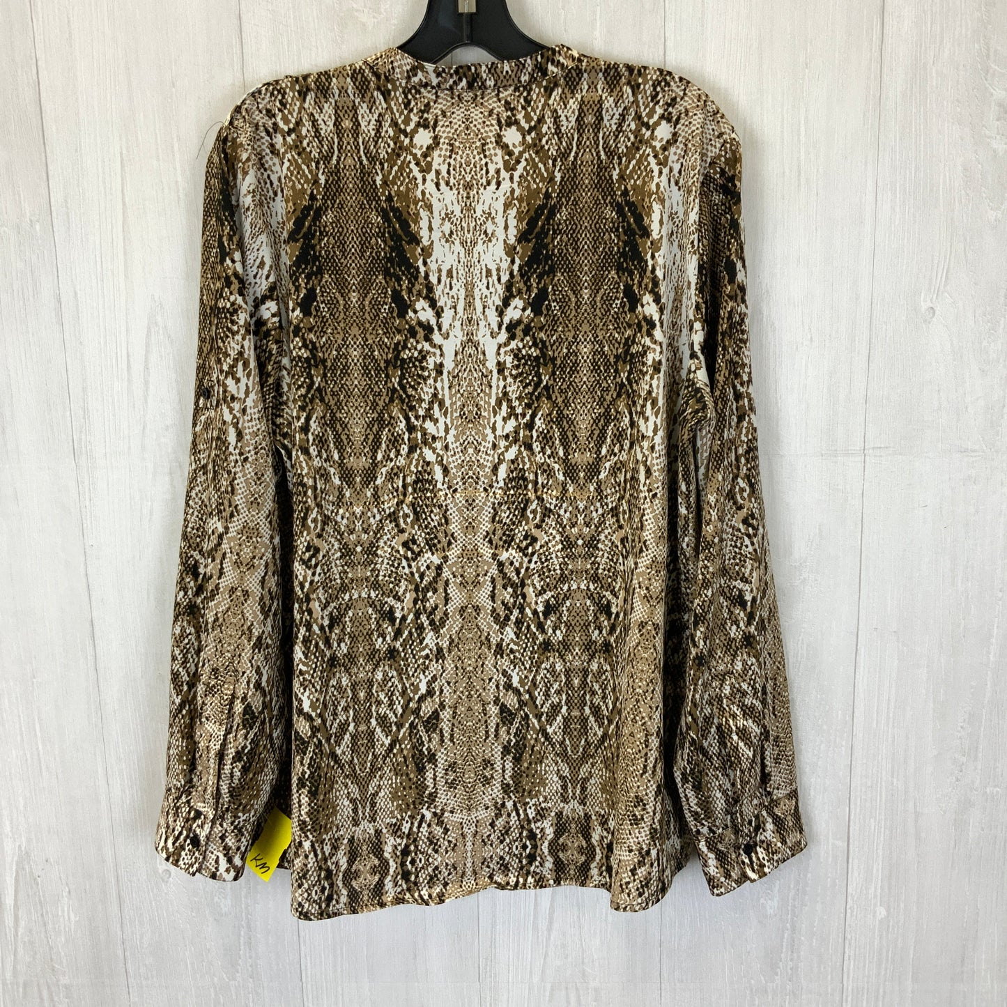 Top Long Sleeve By Calvin Klein In Animal Print, Size: L