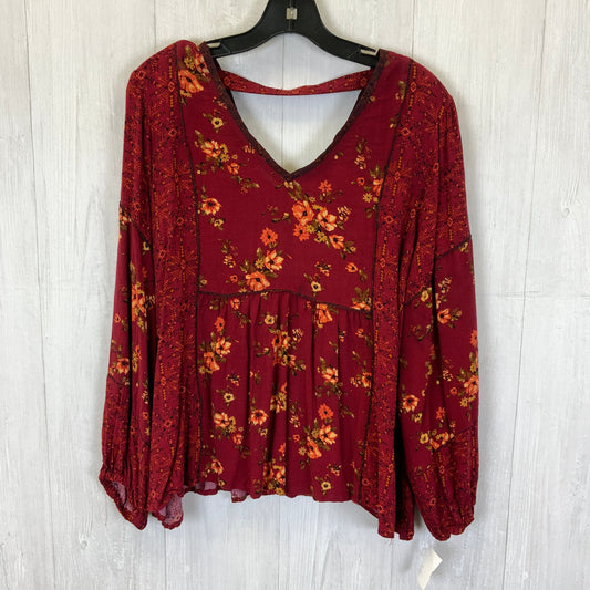 Top Long Sleeve By Maurices In Red, Size: Xl