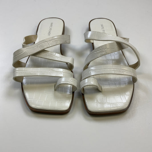 White Sandals Flats Marc Fisher, Size 8.5
