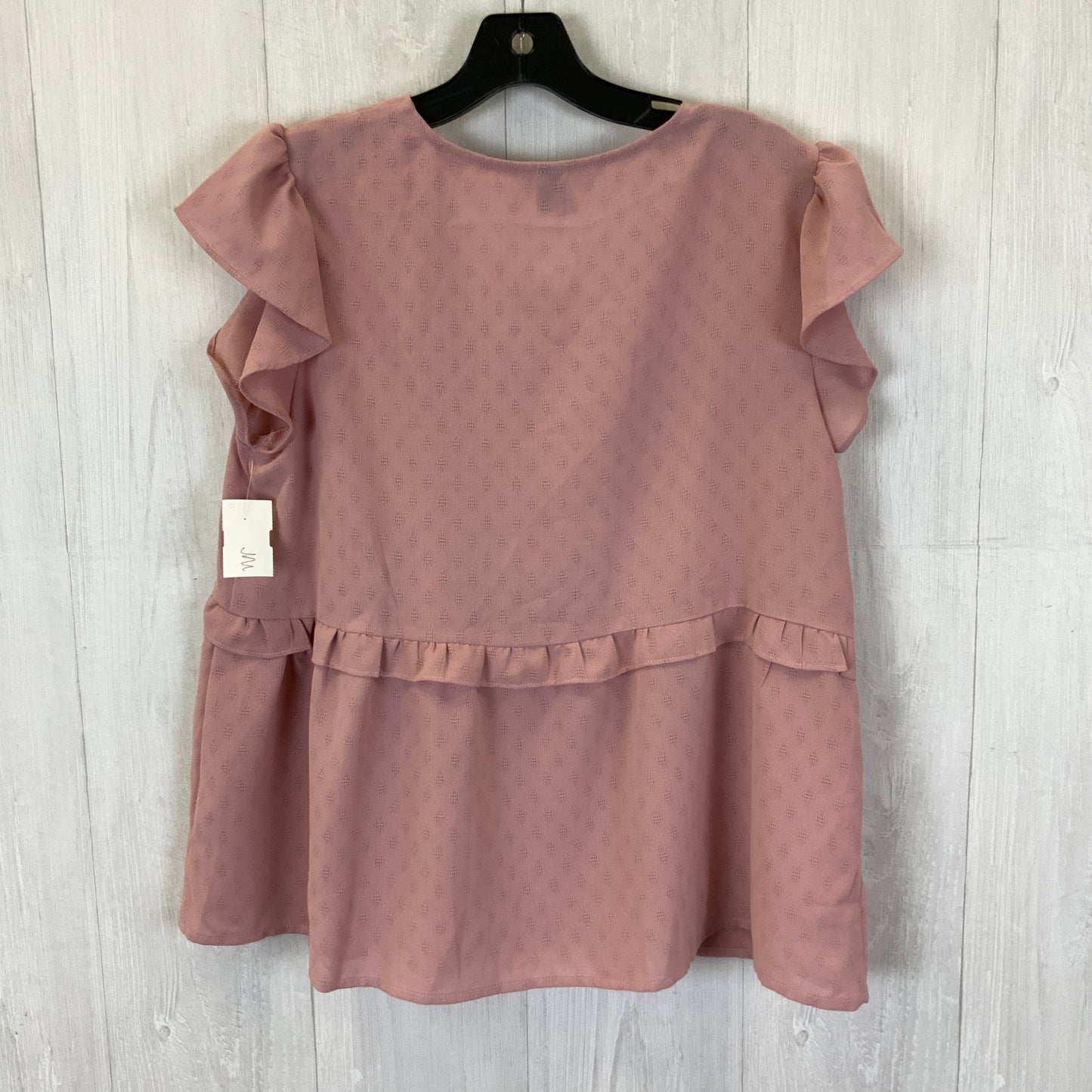 Top Short Sleeve By Shein In Pink, Size: L