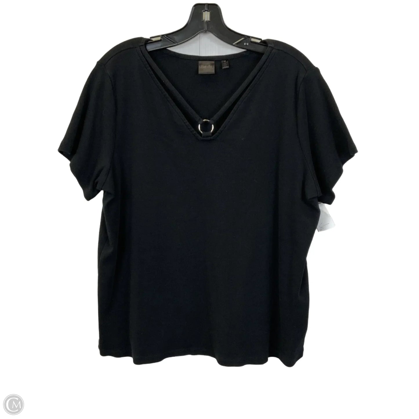 Top Short Sleeve By Rafaella In Black, Size: 2x