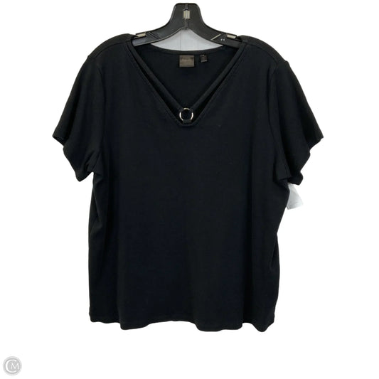 Top Short Sleeve By Rafaella In Black, Size: 2x