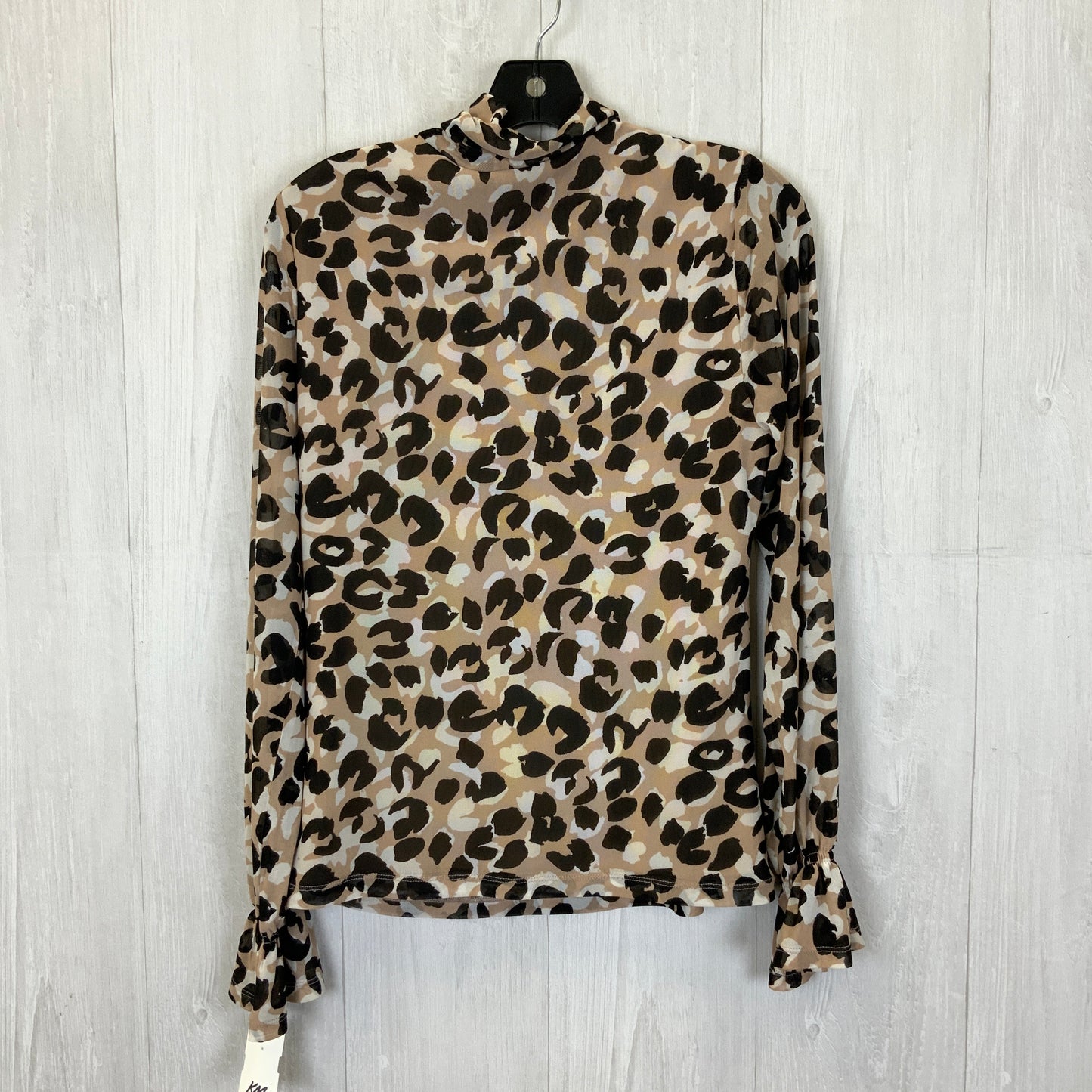 Top Long Sleeve By Calvin Klein In Animal Print, Size: S