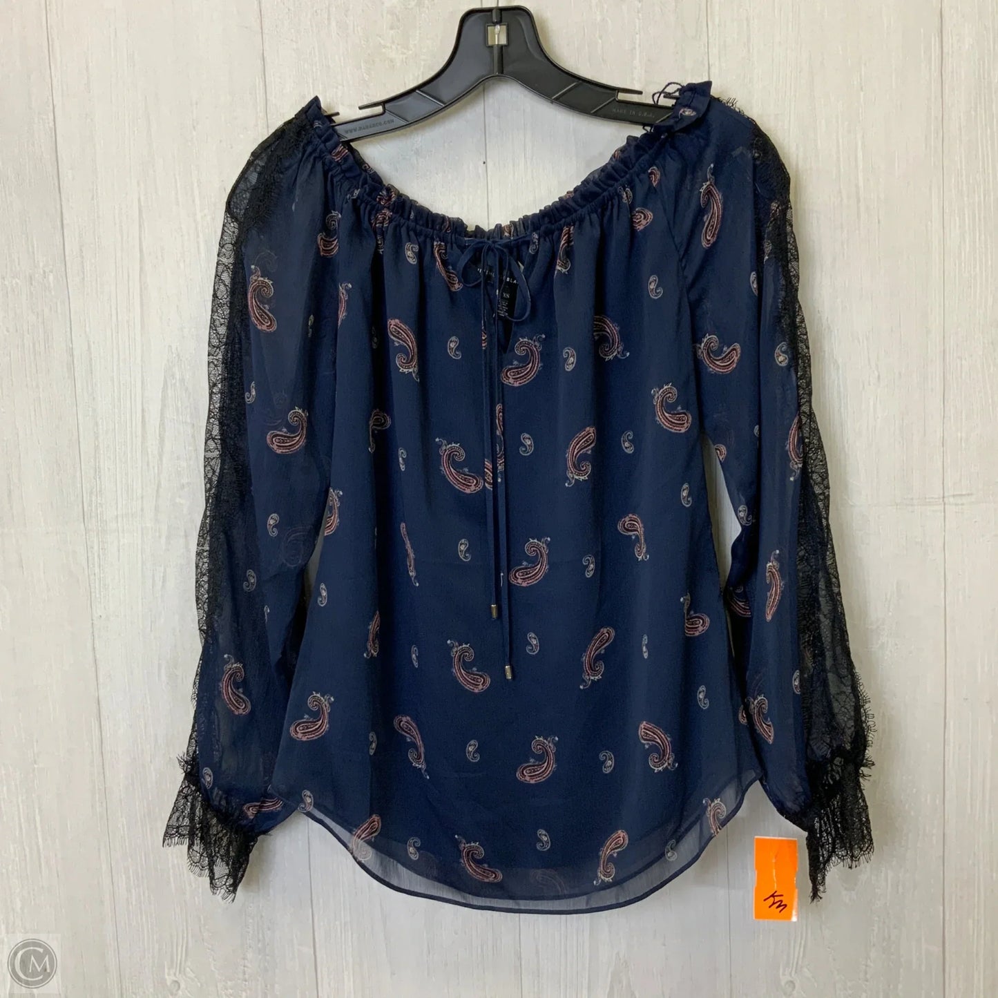 Top Long Sleeve By White House Black Market In Navy, Size: Xxs