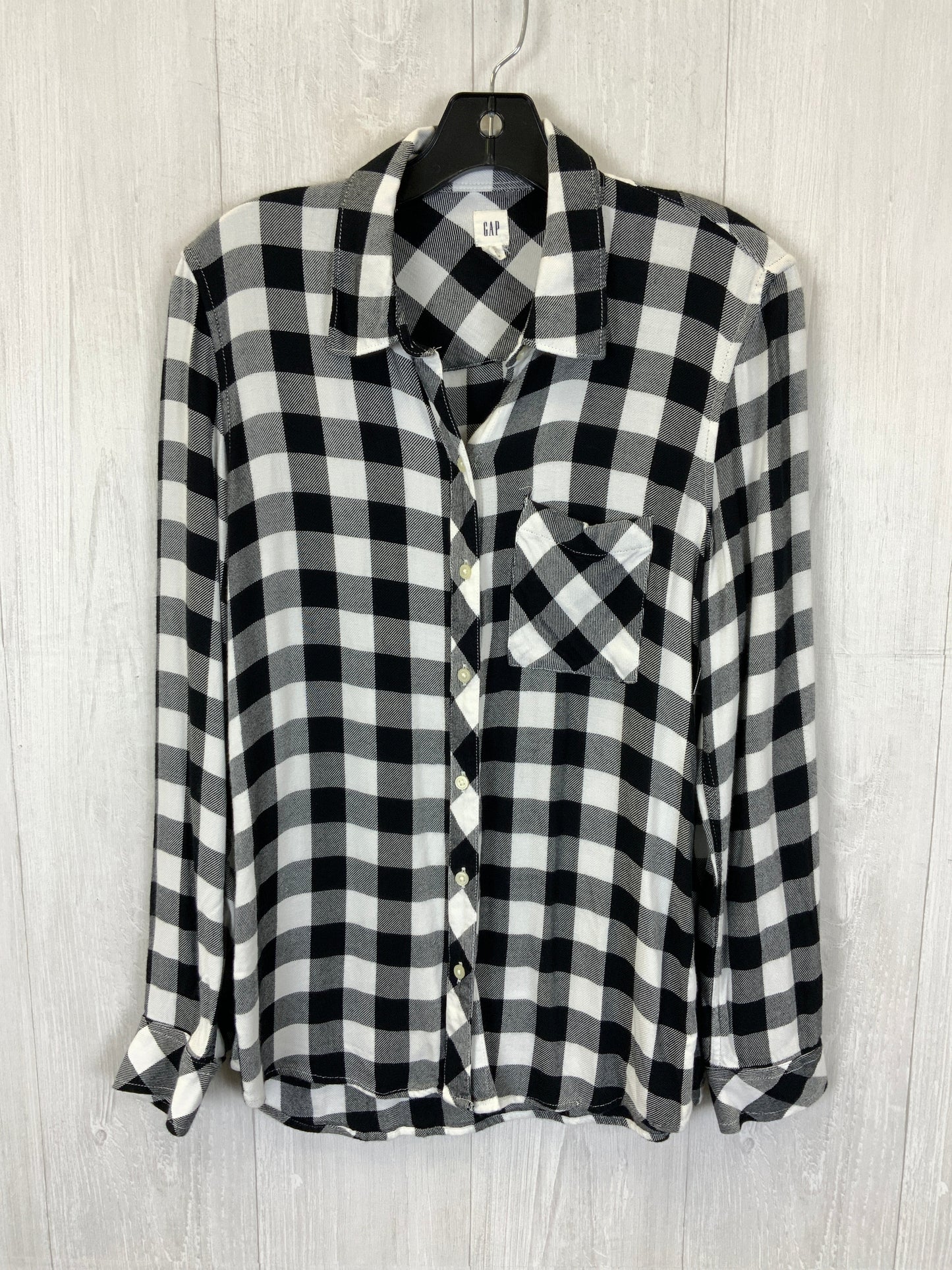 Top Long Sleeve By Gap In Black & White, Size: M