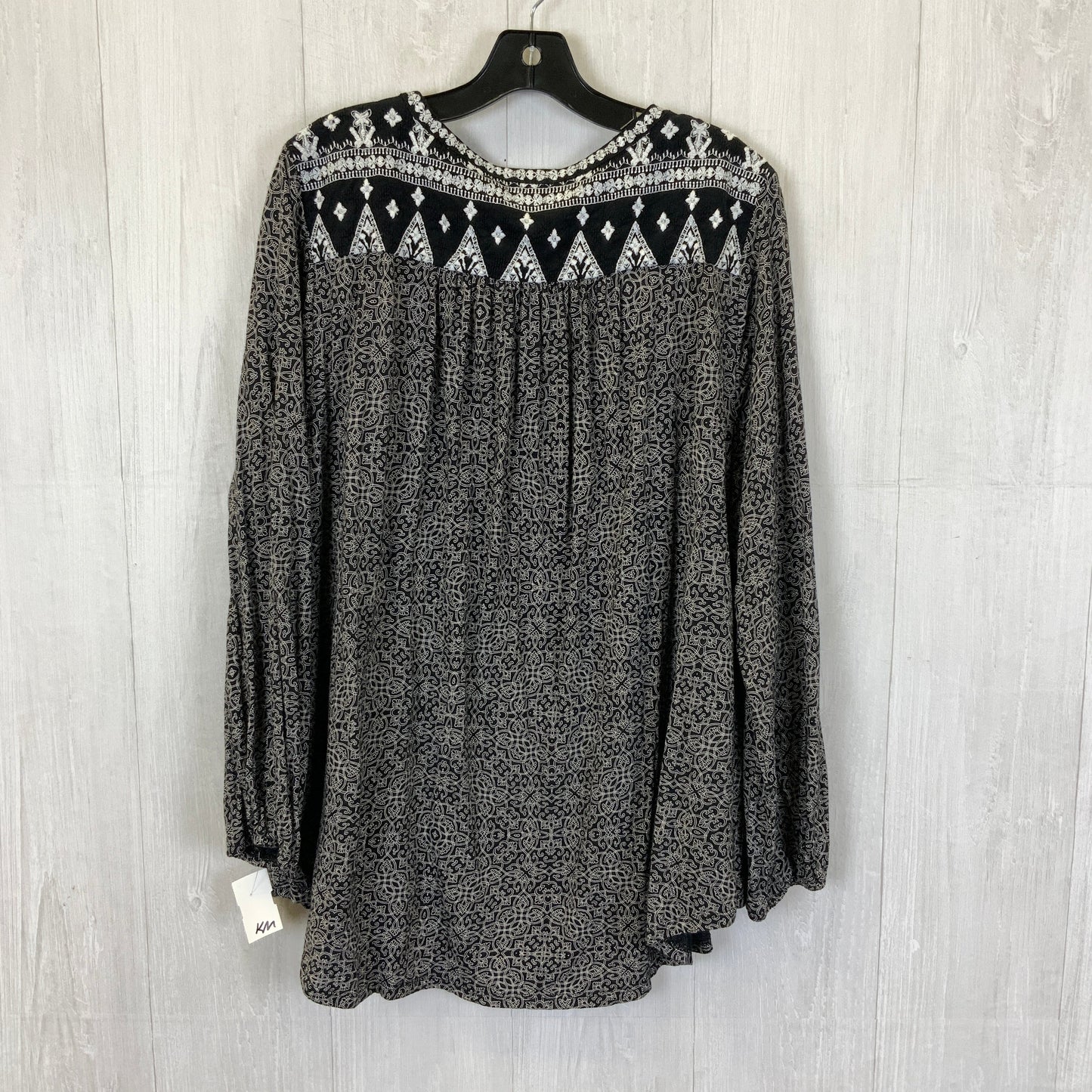 Top Long Sleeve By Lucky Brand In Black & White, Size: 3x