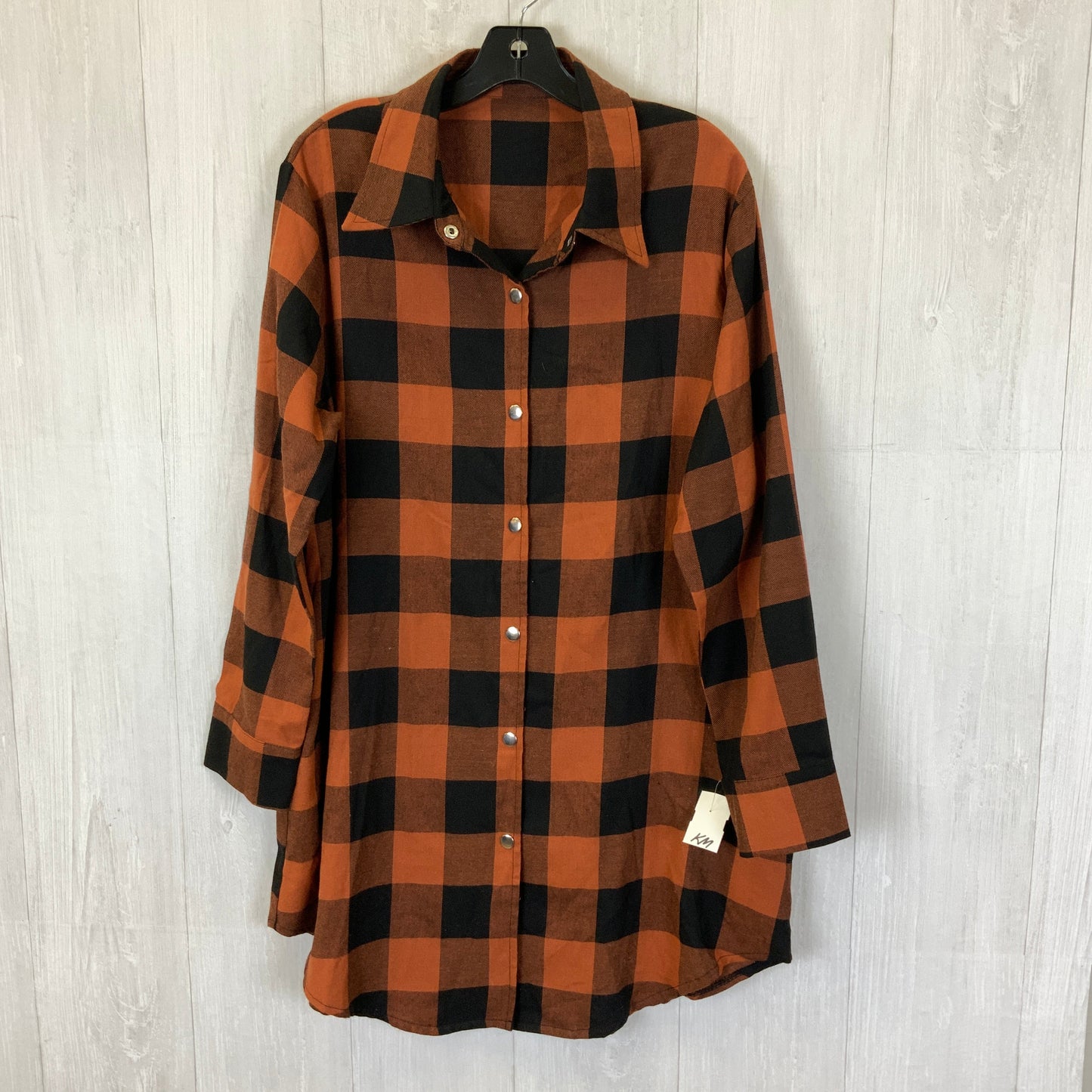 Jacket Shirt By Clothes Mentor In Black & Brown, Size: Xl